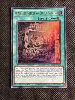 YuGiOh! - WANTED: Seeker of Sinful Spoils RA03-EN074 Ultra Rare 1st Edition NM - Image 1