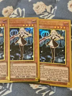 x3 Sky Striker Ace - Raye - Gold Rare MGED EN017 1st Edition Playset Yugioh - Image 4