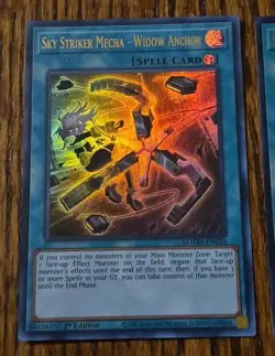 2×)Yugioh!Sky Striker Mecha-Widow Anchor- MAMA-EN010-Ultra Rare-1st Ed. Unplayed - Image 2