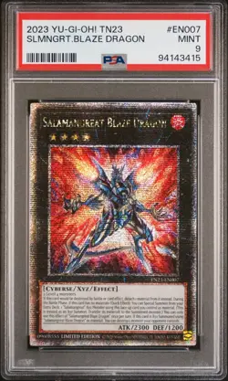 Salamangreat Blaze Dragon PSA 9 - TN23-EN007 Quarter Century Secret Rare Yugioh - Image 1