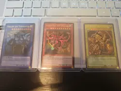 YUGIOH 3PCS Egyptian God Cards Set Slifer Obelisk Ra UR LC01-EN001 002 003 NM - Image 1