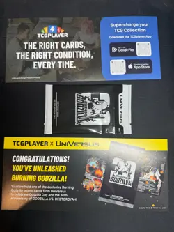 JUST IN!!! Universus Burning Godzilla TCG Limited Exclusive Sealed Promo Card - Image 1