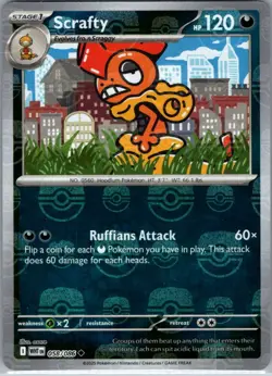 Scrafty (Master Ball Pattern) 058/086 Uncommon Pokemon Card SV: White Flare - Image 1