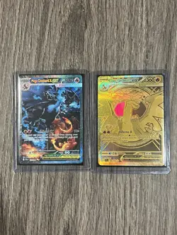 Pokemon Mega Charizard X EX SIR Flames and Mega Charizard X EX Gold Flames Cards - Image 1