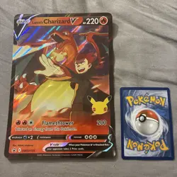 Lance's Charizard V SWSH133 JUMBO OVERSIZED Black Star Promo Pokemon Card - Image 1