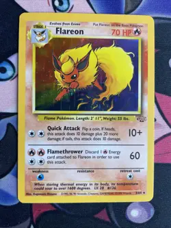 Pokemon Flareon 3/64 Jungle Set Holo Rare WOTC Vintage 1999 TCG Card LP/NM - Image 1