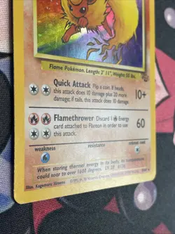 Pokemon Flareon 3/64 Jungle Set Holo Rare WOTC Vintage 1999 TCG Card LP/NM - Image 4