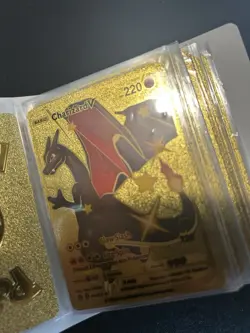 Fake Gold Pokemon Cards - With Folder - Image 3