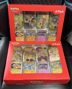 Pokemon 4 Mini Tins + 4 Promo Cards Bundle (151) SAMS CLUB EXCLUSIVE [lot of 2] - Image 1