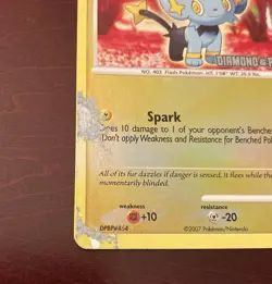 Shinx 98/130 Diamond & Pearl Stamped Reverse Holo Pokemon TCG Card DAMAGED - Image 2