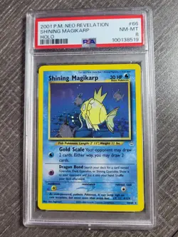 PSA 8 Shining Magikarp Neo Revelation 66/64 Pokemon Card - Image 1