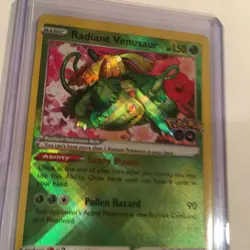 Radiant Venusaur 004/078 Pokemon GO 2022 SHINY Pokemon Card TCG - Image 2