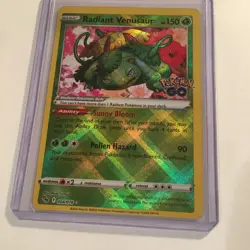 Radiant Venusaur 004/078 Pokemon GO 2022 SHINY Pokemon Card TCG - Image 3