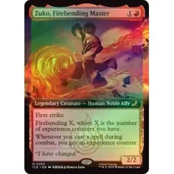 FOIL - EXTENDED ART (200 TLE) Zuko, Firebending Master - MTG Avatar NM - Image 1