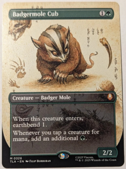 WOTC Avatar: The Last Airbender Badgermole Cub (Borderless) NM/M - Image 1