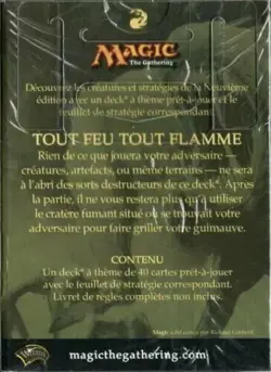DECK 40 CARTES MAGIC THE GATHERING - EDITION DE BASE - TOUT FEU TOUT FLAMME - Image 2