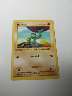 1999 Pokemon 52/102 Machop 1st Edition Shadowless Base Set NM/LP - Image 1