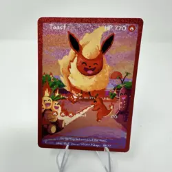 Flareon (Toast) 84/77 - Secret Art Rare Holo - PokePu V2 Fan Art - Pokemon NM - Image 2
