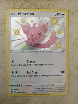 Minccino (Shiny), SV093/SV122, Shining Fates: Shiny Vault, LP, Pokemon - Image 1