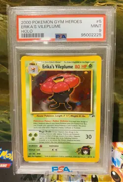 2000 Pokemon Gym Heroes Erika's Vileplume #5/132 Holo PSA 9 *SWIRL* - Image 1