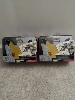 2X Pokemon Celebrations 25th Anniversary Collector's Chest Lunch Box Tin 2x - Image 1