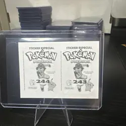Pokemon Pokedex Raikou & Entei Flash Edition Gold Star Holo Sticker Gradeable - Image 3