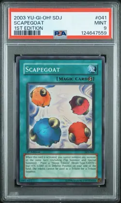 2003 Yu-Gi-Oh! Scapegoat Starter Deck: Joey SDJ 1st Edition Super Rare PSA 9 - Image 1