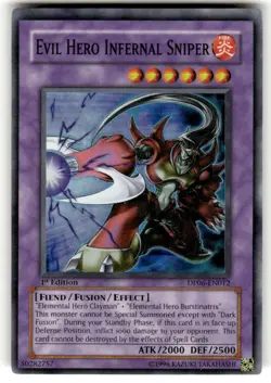 Yugioh! Evil Hero Infernal Sniper [DP06-EN012] - SUPER RARE - 1st Edition - NM - Image 1