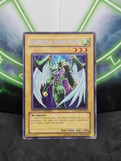 Yugioh Elemental Hero Avian EHC1-EN001 Secret Rare LP - Image 1
