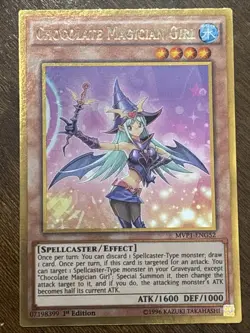 Yu-Gi-Oh! TCG Chocolate Magician Girl MVP1-ENG52 1st Edition Gold Rare LP - Image 1