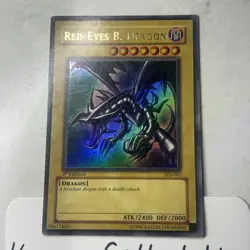 Yugioh - Red Eyes B Dragon SDJ-001 Ultra Rare 1st Edition Original Vintage Black - Image 2