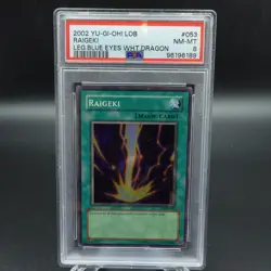 PSA 8 NM-MINT YU-GI-OH! Legend of Blue Eyes White Dragon Raigeki #LOB-053 Card - Image 1