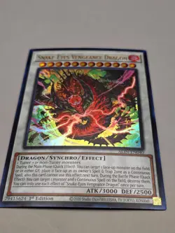 Yugioh NM Snake-Eyes Vengeance Dragon - ALIN-EN040 - Ultra Rare 1st Edition - Image 1