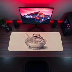 Cute Frog Ramen Playmat - Kawaii Anime Style Gaming Mat for MTG, YuGiOh, TCG - Image 5