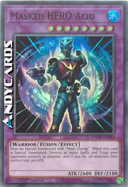MASKED HERO ACID • (Acid Eroe Mascherato) • Super R • TOCH EN045 • 1Ed • Yugioh! - Image 1
