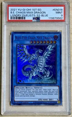 2021 YU-GI-OH! LEGEND DUELISTS: SEASON 2 BLUE-EYES CHAOS MAX DRAGON PSA 9 Mint - Image 1