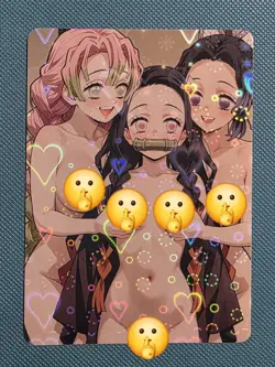 Waifu Card - Nezuko, Mitsuri And Shinobu Goddess ACG Custom DIY Fan Art Card - Image 1