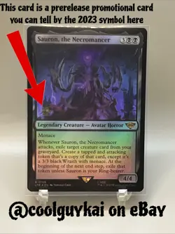 Magic The Gathering Sauron, the Necromancer Prerelease Cards Foil Lotr - Image 1