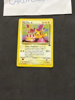 Pokemon Card Pikachu Di Compleanno 24-Holo Black Star Promo-Psa 8/9U-Mint! - Image 3