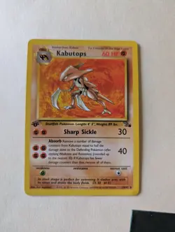 Pokemon TCG 1999 Kabutops Fossil Card 24/62 Non-Holo 1st Edition Regular Rare - Image 1