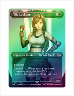 1x Tifa Lockhart, Foil, Borderless Art, Magic the Gathering, MTG NM - Image 1