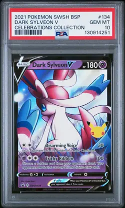 2021 Pokemon Swsh Black Star Promo #134 Dark Sylveon V PSA10 - Image 1