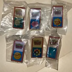Pokemon SET OF 6 BADGES 2000 League Still Sealed Vintage Rare Wizards Diff Year - Image 3