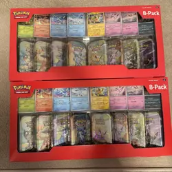 Pokemon TCG Prismatic Evolutions Costco Mini Tins 8 Pack - New & Sealed x2 - Image 2