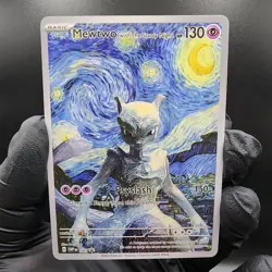 Pokemon Mewtwo With The Starry Night Custom Made Fan Art Non-Holo - Image 1