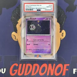 ??PSA 10 GEM MINT 2025 Pokemon Prismatic Evolutions DUSKULL #035 Master Ball - Image 1