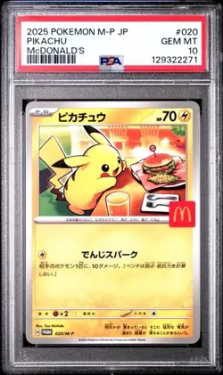 Pokemon PSA 10 Pikachu 020/M-P McDonald's Happy Set Promo 2025 Carta Giapponese - Image 1