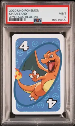 Charizard Pokemon Uno 2020 Japanese Back #4 Blue PSA 9 - Image 1