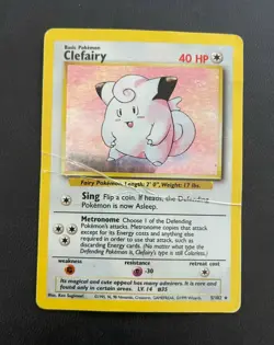 Clefairy 5/102 Holo Rare Pokemon Base Set WOTC 1999 DAMAGED - Image 1