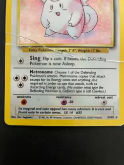 Clefairy 5/102 Holo Rare Pokemon Base Set WOTC 1999 DAMAGED - Image 2